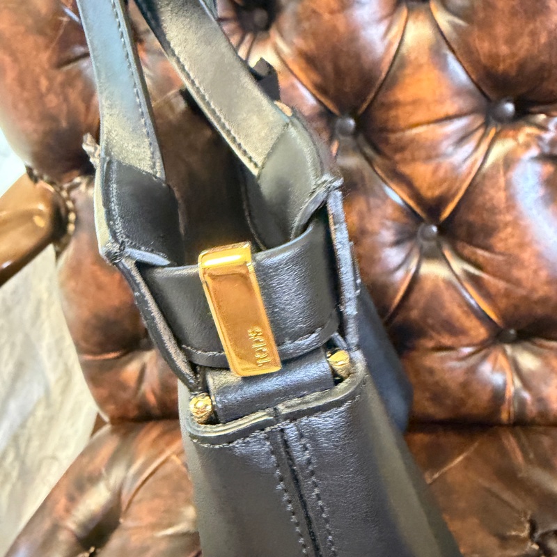 專櫃正品 TOD’S 黑色牛皮托特包 肩背包 斜背包 手提包 黑色牛皮 附小包 可調式長背帶-19