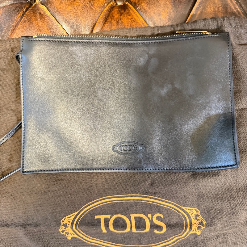 專櫃正品 TOD’S 黑色牛皮托特包 肩背包 斜背包 手提包 黑色牛皮 附小包 可調式長背帶-22