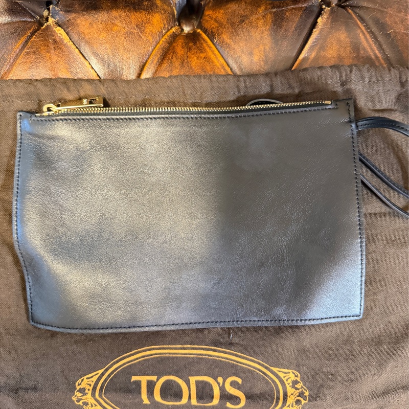 專櫃正品 TOD’S 黑色牛皮托特包 肩背包 斜背包 手提包 黑色牛皮 附小包 可調式長背帶-23