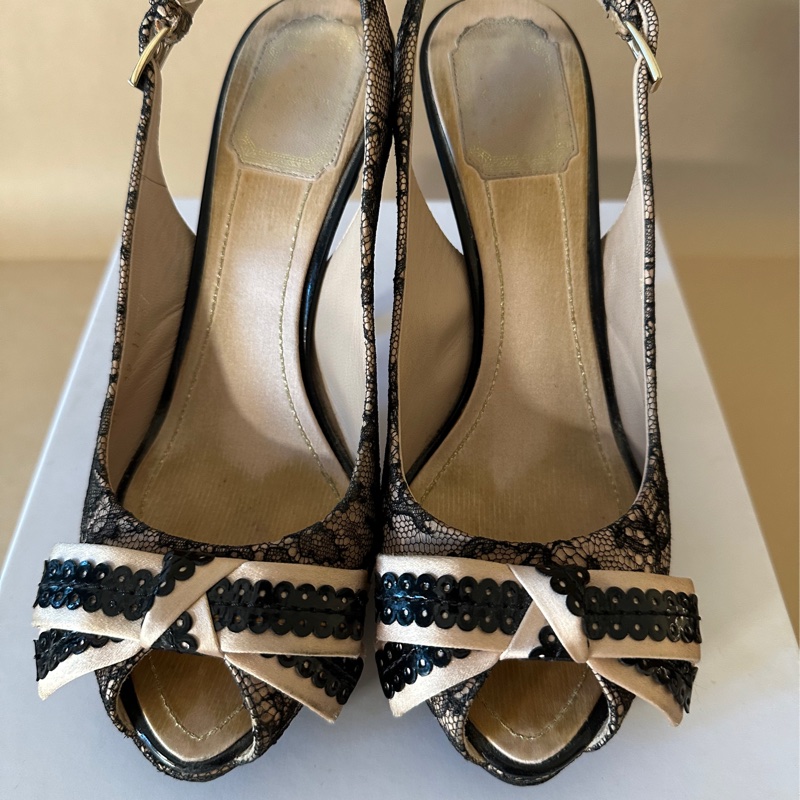 Dior蕾絲緞面高跟鞋-2