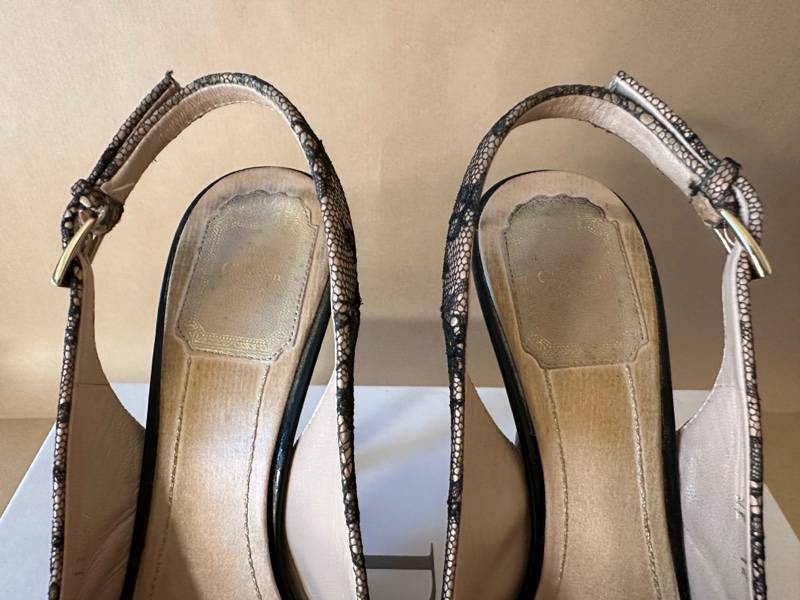 Dior蕾絲緞面高跟鞋-9