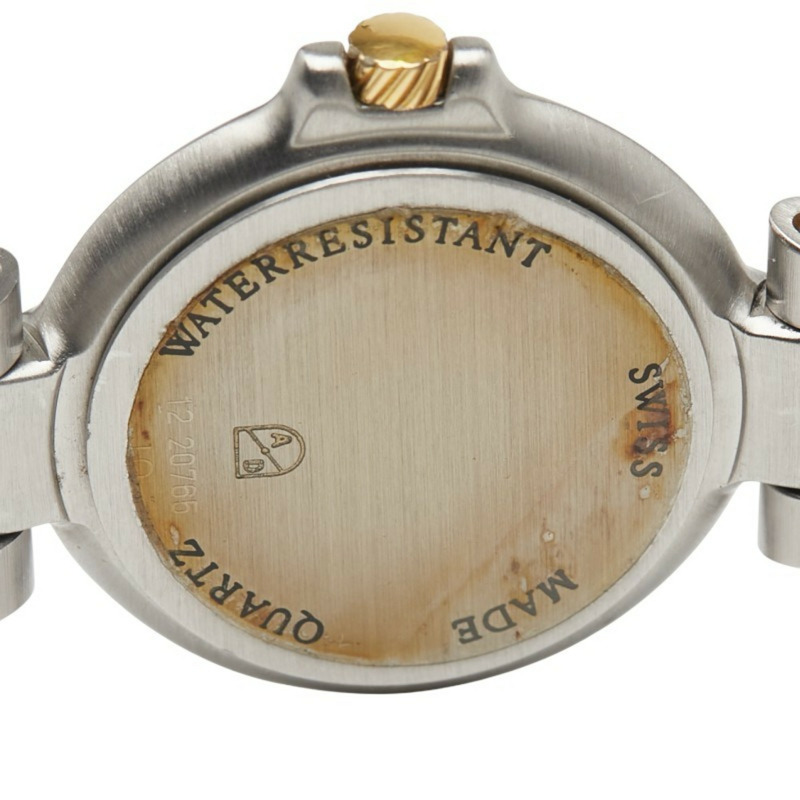 登喜路女士石英錶，白色錶盤，不鏽鋼鍍層-3