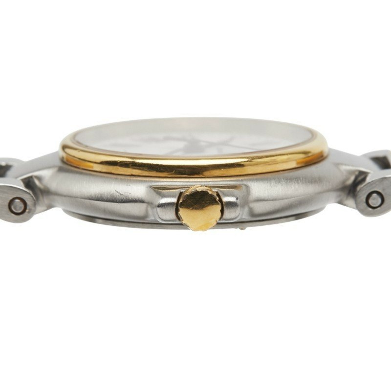 登喜路女士石英錶，白色錶盤，不鏽鋼鍍層-4