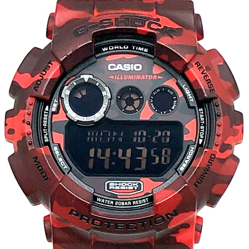 卡西歐 G-SHOCK GD-120CM-4 迷彩系列大錶盤電子錶，紅黑配色（2014 年 3 月發售）（ITDPAU249C5S），可在 Mikunigaoka 商店購買。-0
