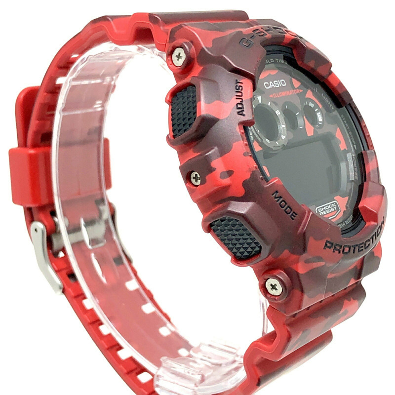 卡西歐 G-SHOCK GD-120CM-4 迷彩系列大錶盤電子錶，紅黑配色（2014 年 3 月發售）（ITDPAU249C5S），可在 Mikunigaoka 商店購買。-1