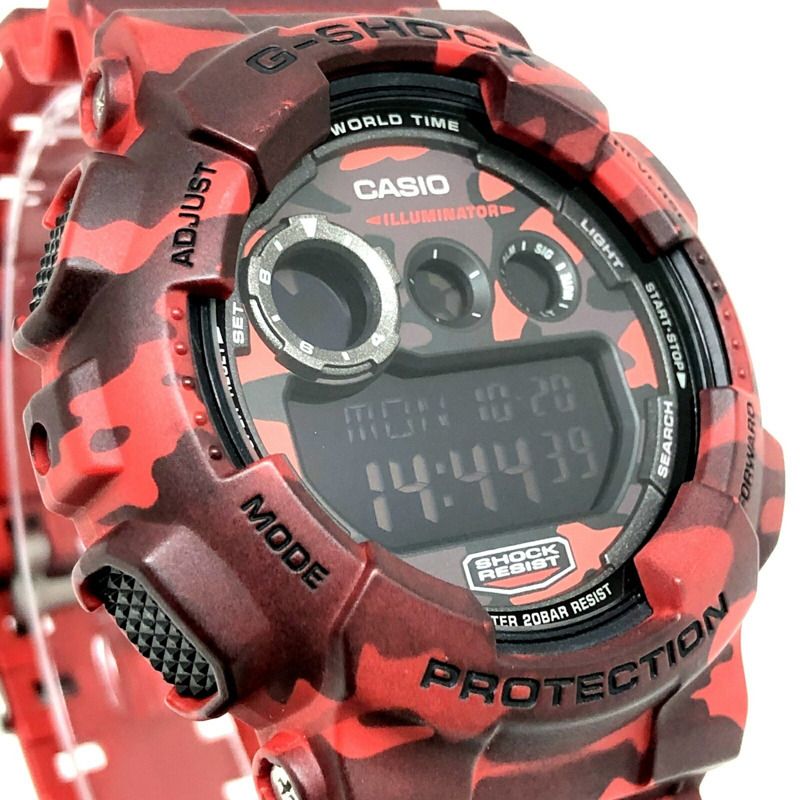 卡西歐 G-SHOCK GD-120CM-4 迷彩系列大錶盤電子錶，紅黑配色（2014 年 3 月發售）（ITDPAU249C5S），可在 Mikunigaoka 商店購買。-3