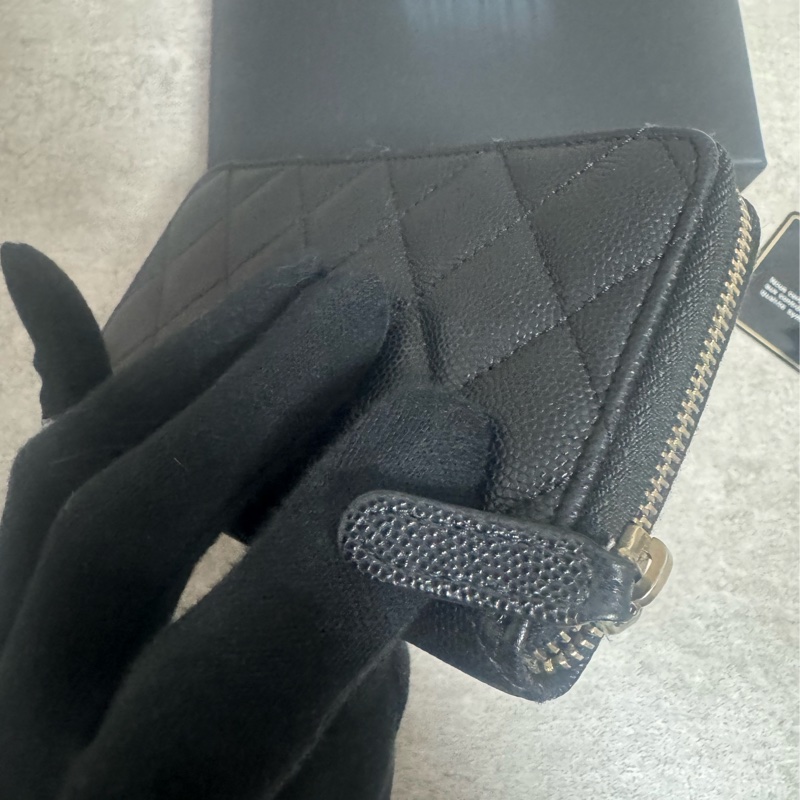 正品 Chanel 經典荔枝皮拉鍊中夾-2