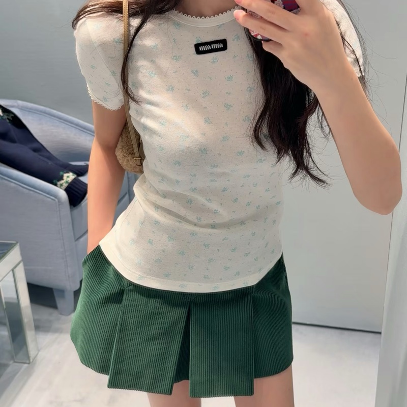 Miu Miu 超可愛碎花短袖T恤#xs-0