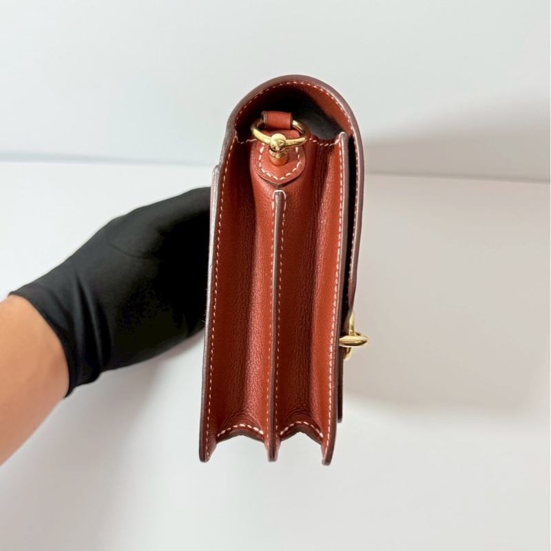 Hermes Roulis mini 楓葉棕 金釦-1