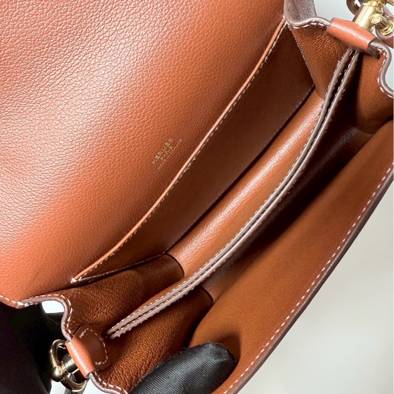 Hermes Roulis mini 楓葉棕 金釦-7