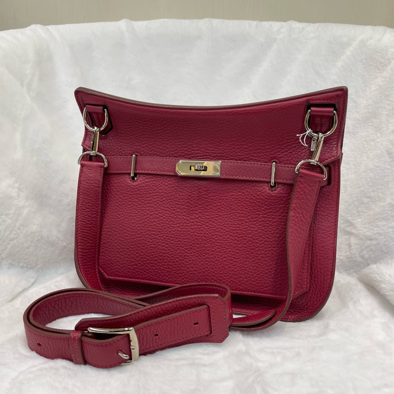 （領卷立減！）Hermes Jypsiere 28 TC皮 紅色銀扣吉卜賽 XA515-0