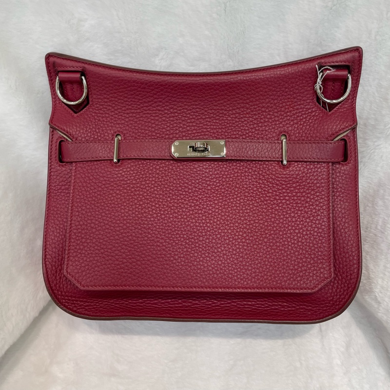 （領卷立減！）Hermes Jypsiere 28 TC皮 紅色銀扣吉卜賽 XA515-1