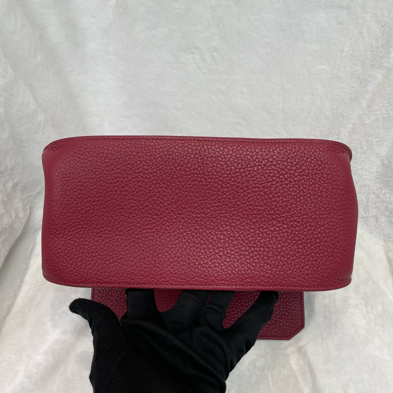 （領卷立減！）Hermes Jypsiere 28 TC皮 紅色銀扣吉卜賽 XA515-5