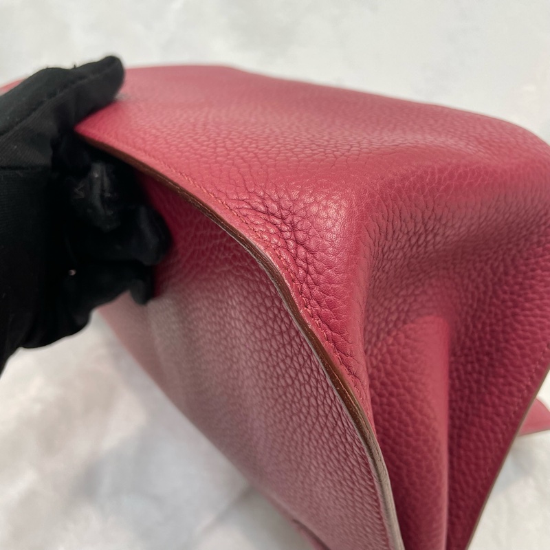 （領卷立減！）Hermes Jypsiere 28 TC皮 紅色銀扣吉卜賽 XA515-7