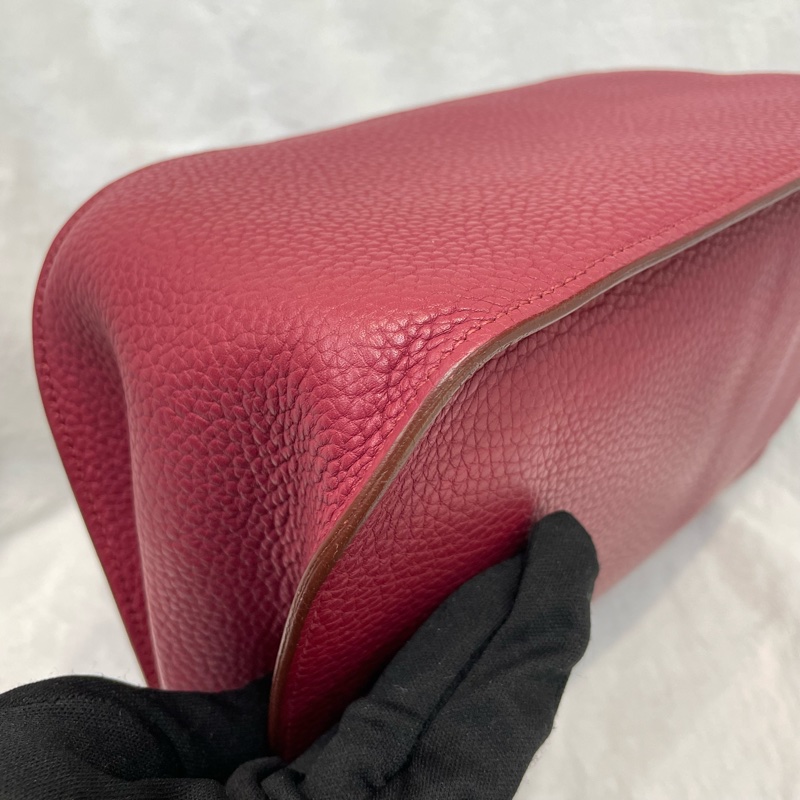 （領卷立減！）Hermes Jypsiere 28 TC皮 紅色銀扣吉卜賽 XA515-8