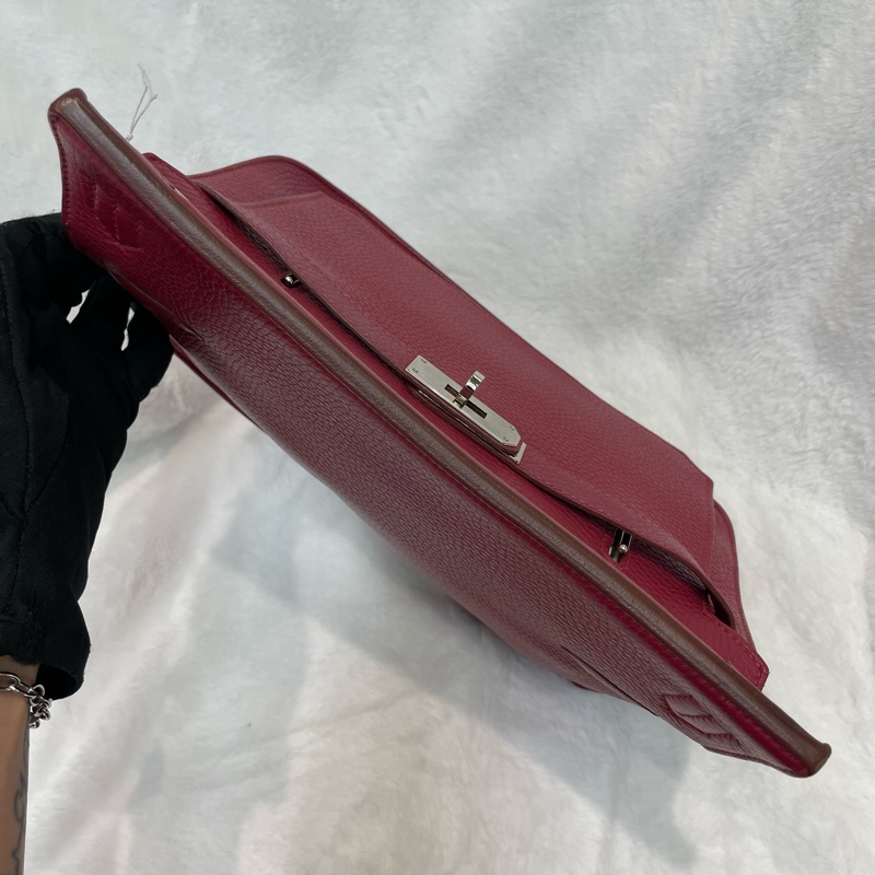 （領卷立減！）Hermes Jypsiere 28 TC皮 紅色銀扣吉卜賽 XA515-10