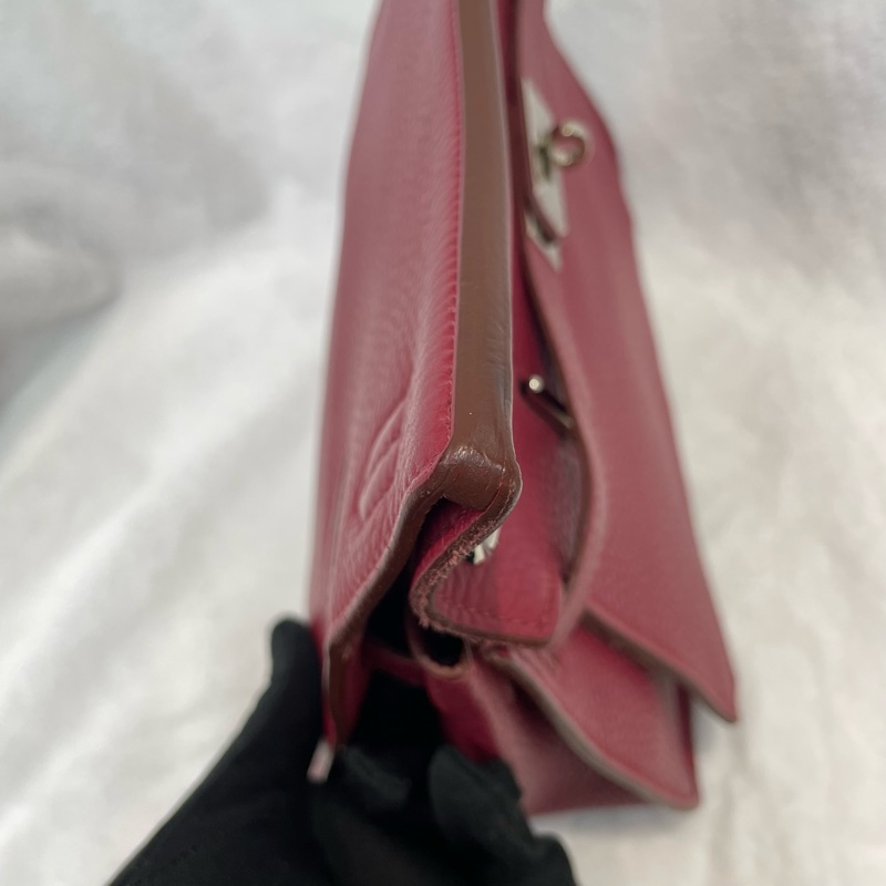 （領卷立減！）Hermes Jypsiere 28 TC皮 紅色銀扣吉卜賽 XA515-11