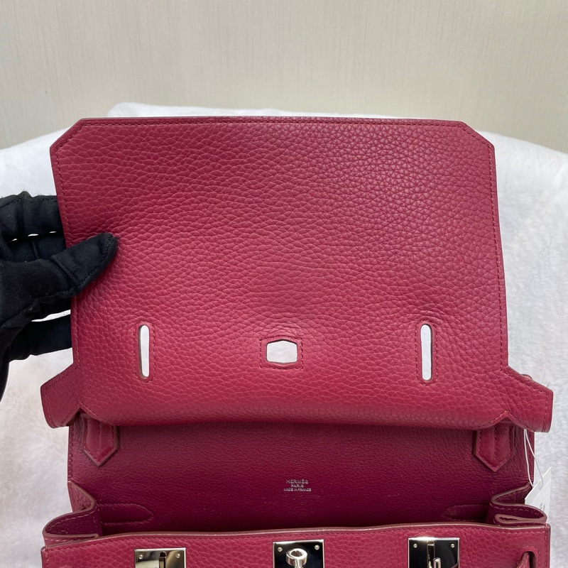 （領卷立減！）Hermes Jypsiere 28 TC皮 紅色銀扣吉卜賽 XA515-13