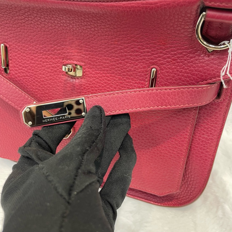 （領卷立減！）Hermes Jypsiere 28 TC皮 紅色銀扣吉卜賽 XA515-16