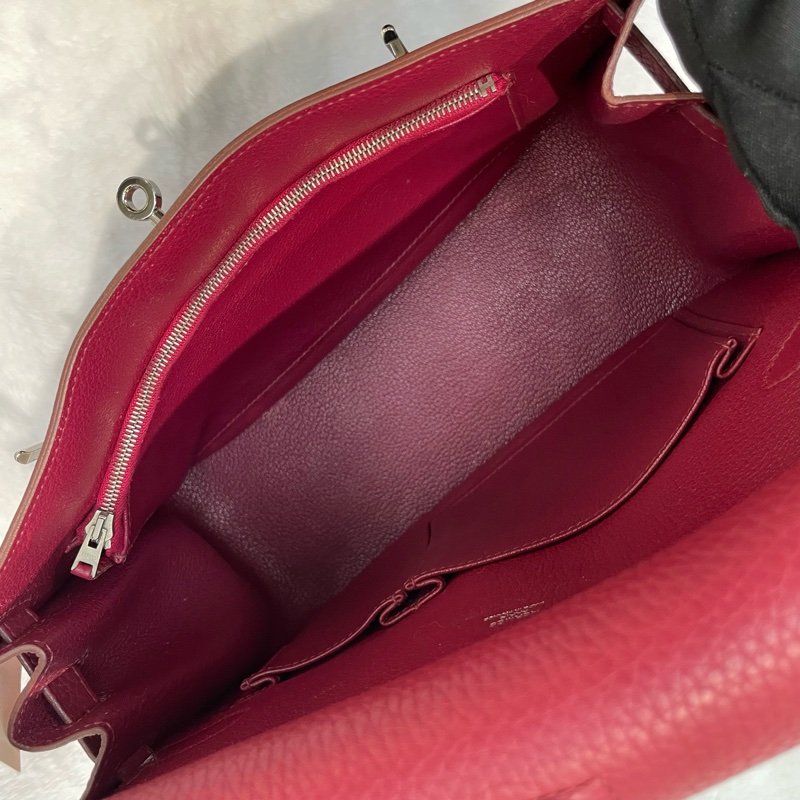 （領卷立減！）Hermes Jypsiere 28 TC皮 紅色銀扣吉卜賽 XA515-18