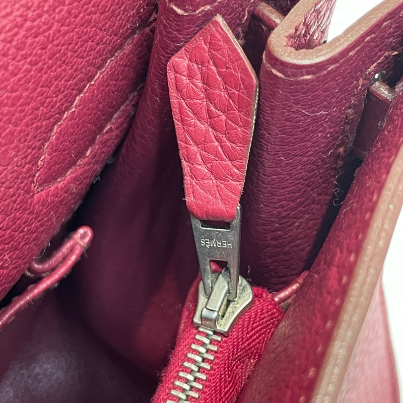 （領卷立減！）Hermes Jypsiere 28 TC皮 紅色銀扣吉卜賽 XA515-21