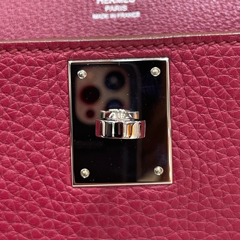 （領卷立減！）Hermes Jypsiere 28 TC皮 紅色銀扣吉卜賽 XA515-25