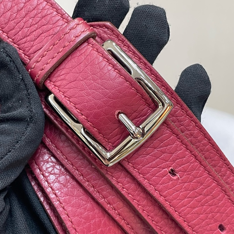 （領卷立減！）Hermes Jypsiere 28 TC皮 紅色銀扣吉卜賽 XA515-36