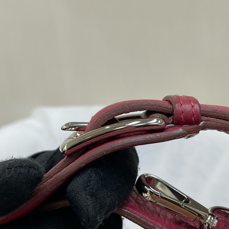 （領卷立減！）Hermes Jypsiere 28 TC皮 紅色銀扣吉卜賽 XA515-39