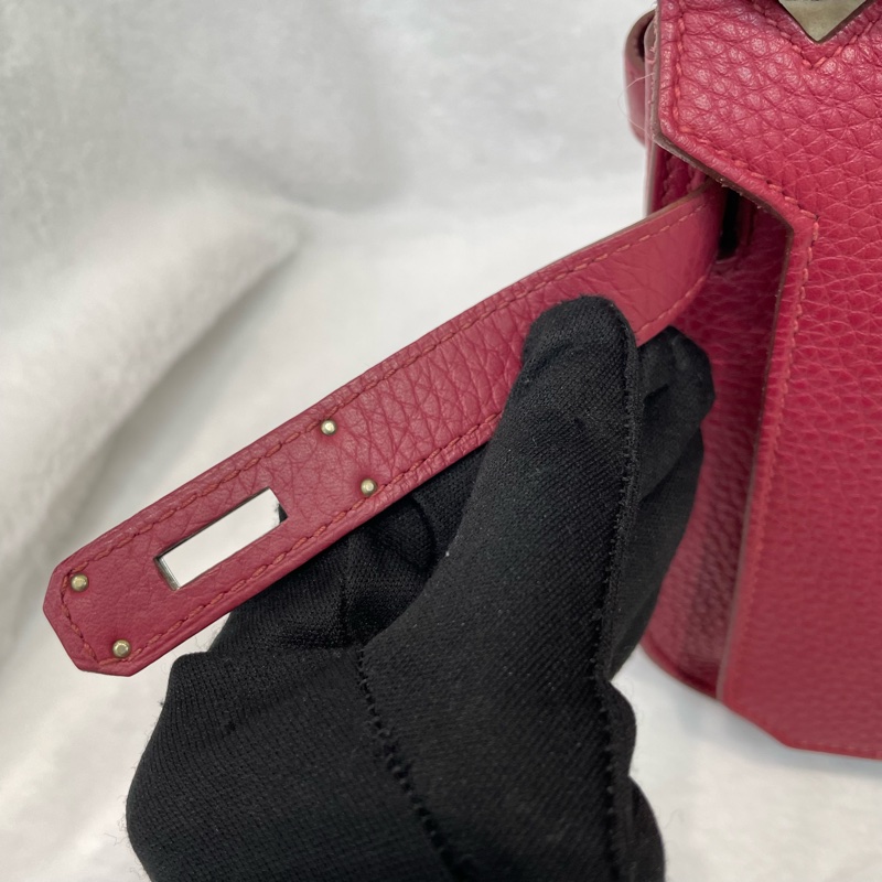 （領卷立減！）Hermes Jypsiere 28 TC皮 紅色銀扣吉卜賽 XA515-43