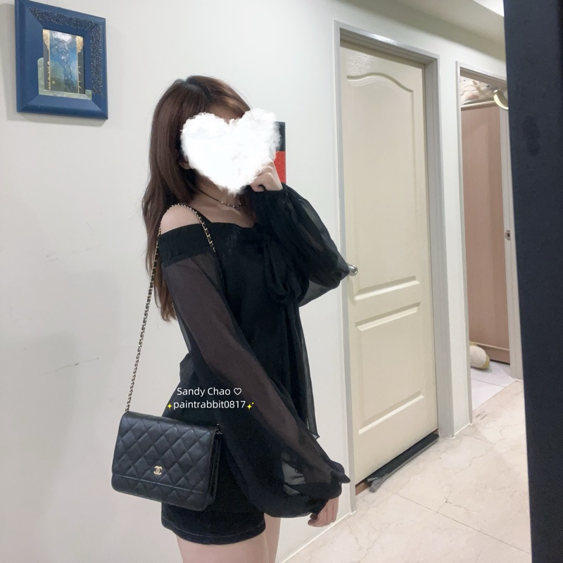 ෆ Chanel 黑金荔枝woc 發財包🖤-0