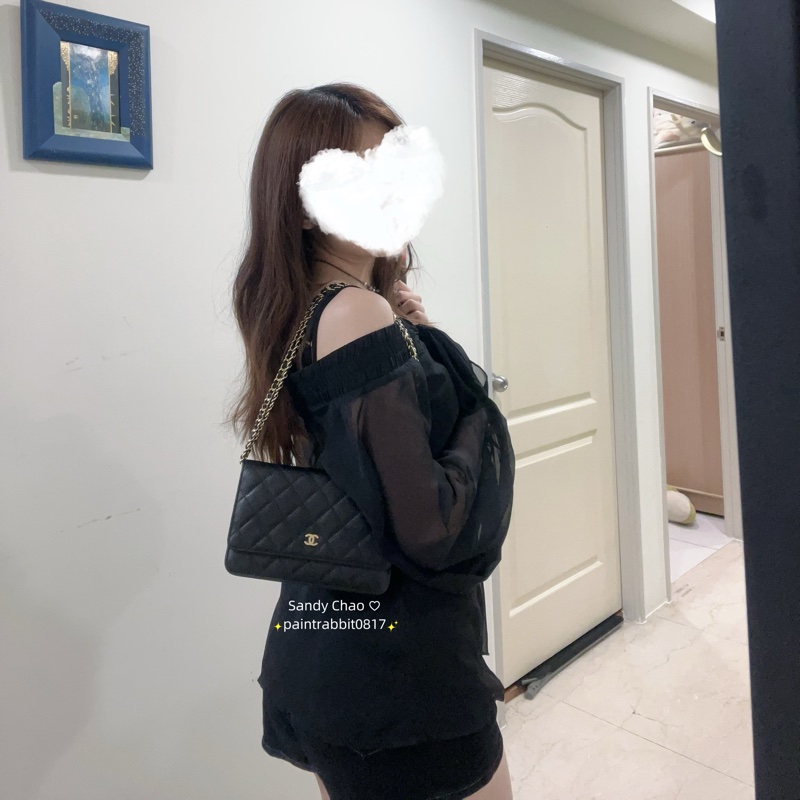 ෆ Chanel 黑金荔枝woc 發財包🖤-3