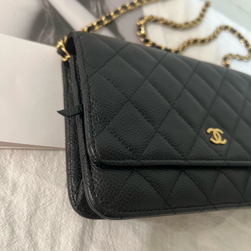 ෆ Chanel 黑金荔枝woc 發財包🖤-7