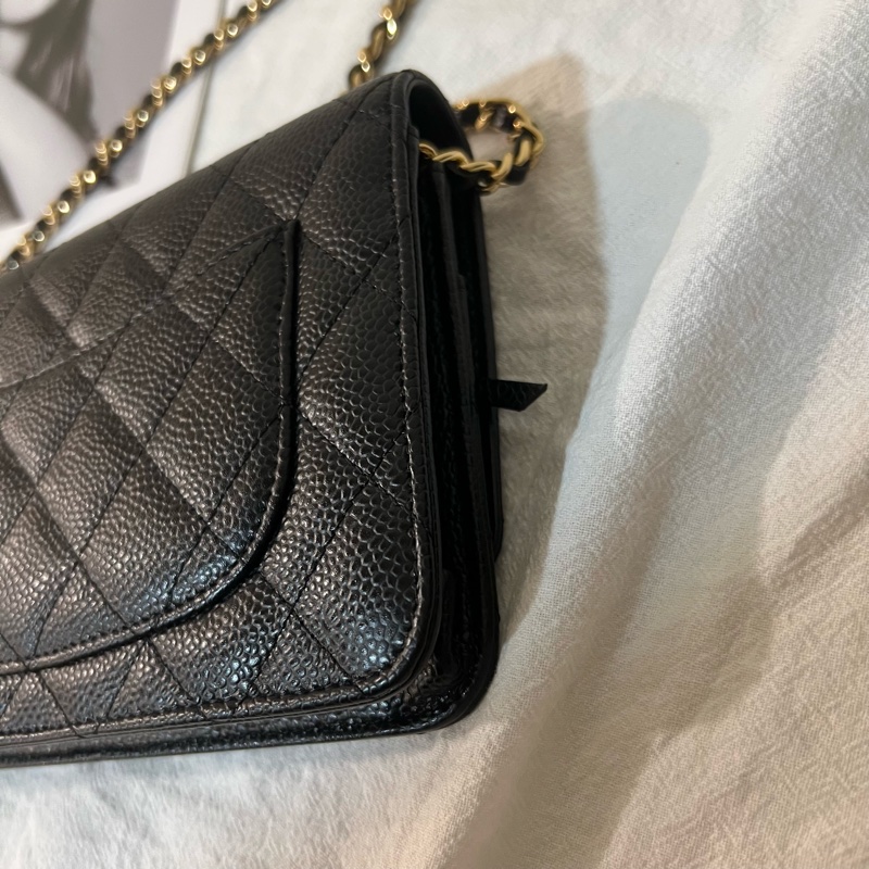 ෆ Chanel 黑金荔枝woc 發財包🖤-14