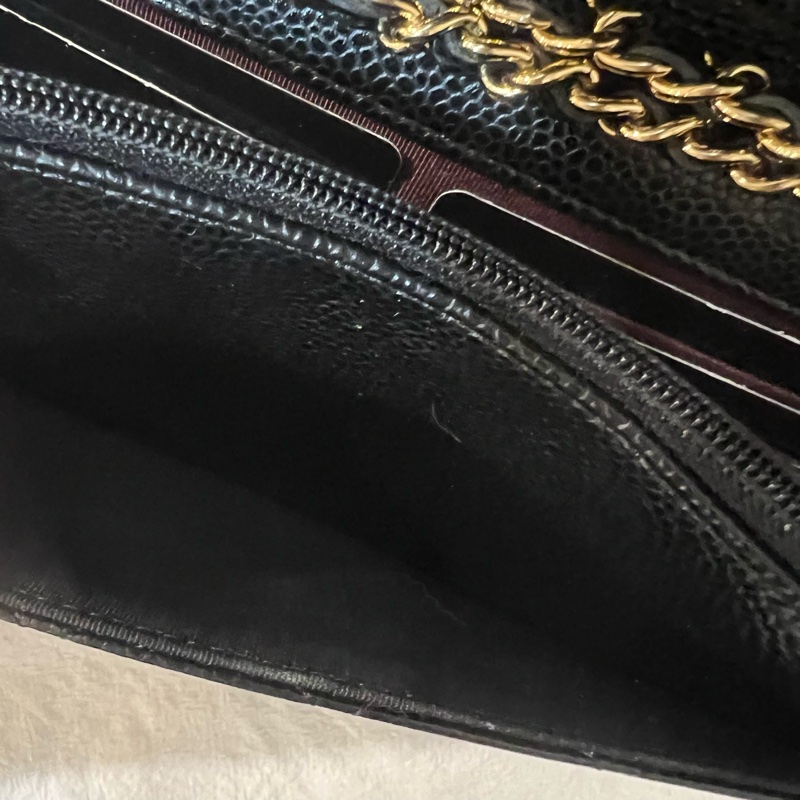 ෆ Chanel 黑金荔枝woc 發財包🖤-16