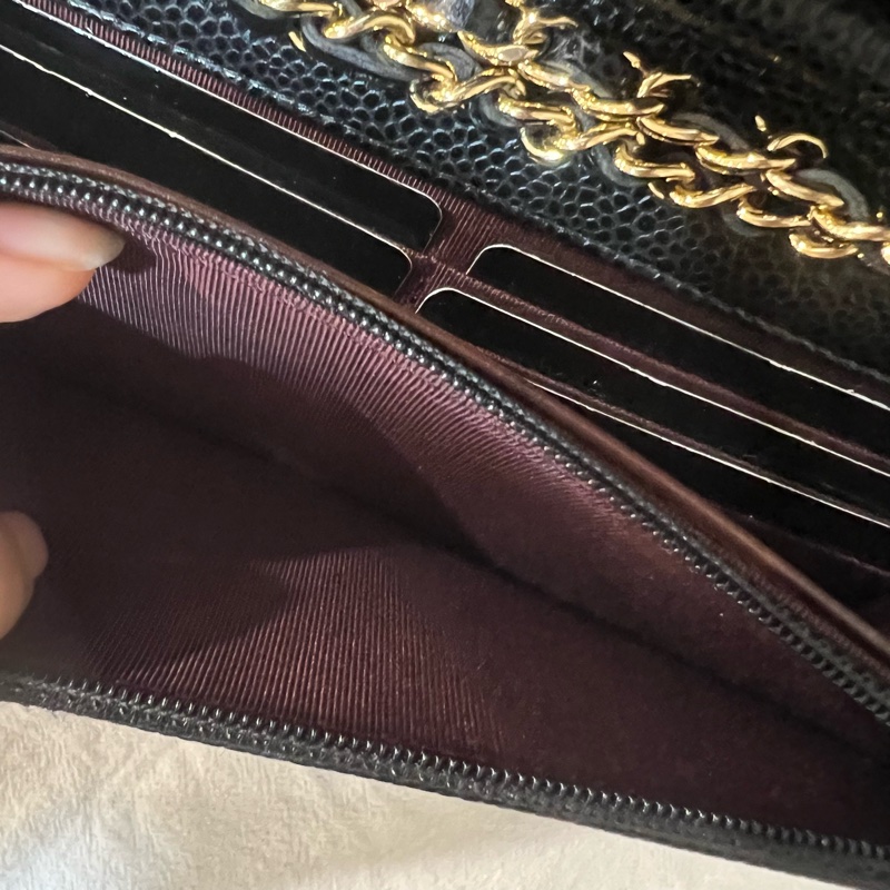 ෆ Chanel 黑金荔枝woc 發財包🖤-17