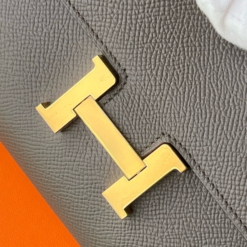 🌈Hermes🧡Constance Wallet🧡8F錫器灰金扣🧡有盒🌟99新🌈Epsom皮🌟長銀包🌟-2