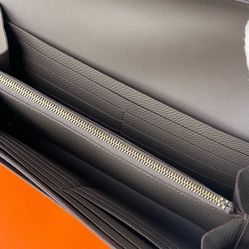🌈Hermes🧡Constance Wallet🧡8F錫器灰金扣🧡有盒🌟99新🌈Epsom皮🌟長銀包🌟-5