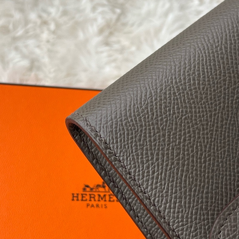 🌈Hermes🧡Constance Wallet🧡8F錫器灰金扣🧡有盒🌟99新🌈Epsom皮🌟長銀包🌟-7