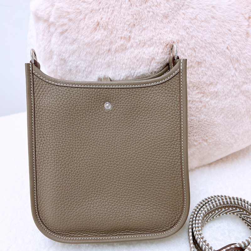 Hermes mini evelyne K 大象灰銀扣-4
