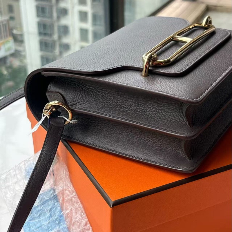 🌈Hermes🧡Mini Roulis 19🧡石器灰金扣🧡99新🌈Evercolor皮🌟-2