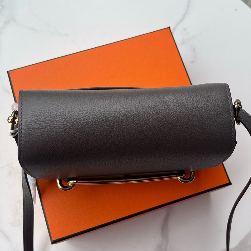🌈Hermes🧡Mini Roulis 19🧡石器灰金扣🧡99新🌈Evercolor皮🌟-4