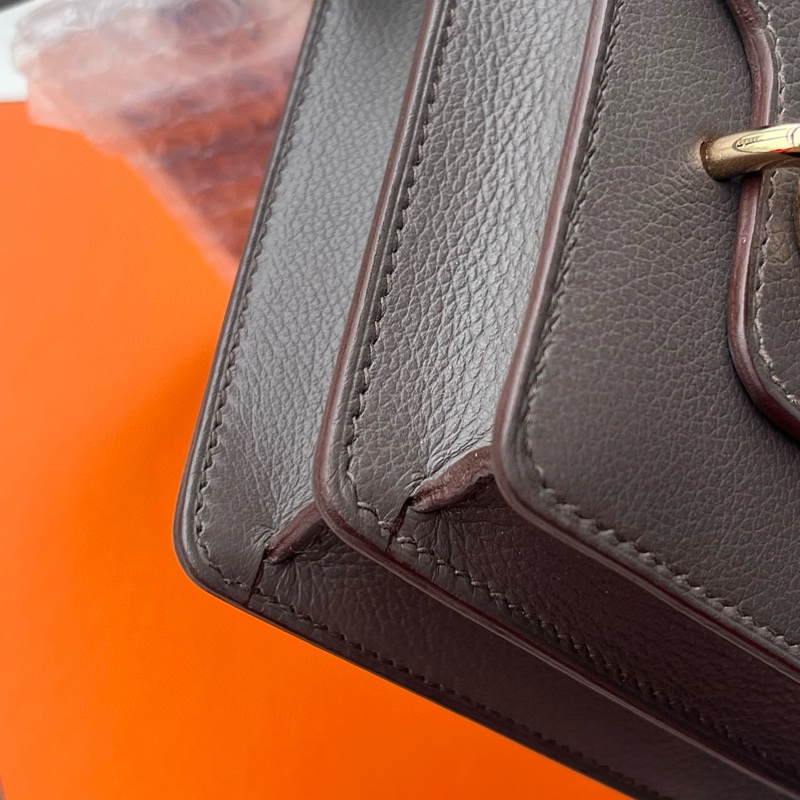 🌈Hermes🧡Mini Roulis 19🧡石器灰金扣🧡99新🌈Evercolor皮🌟-5