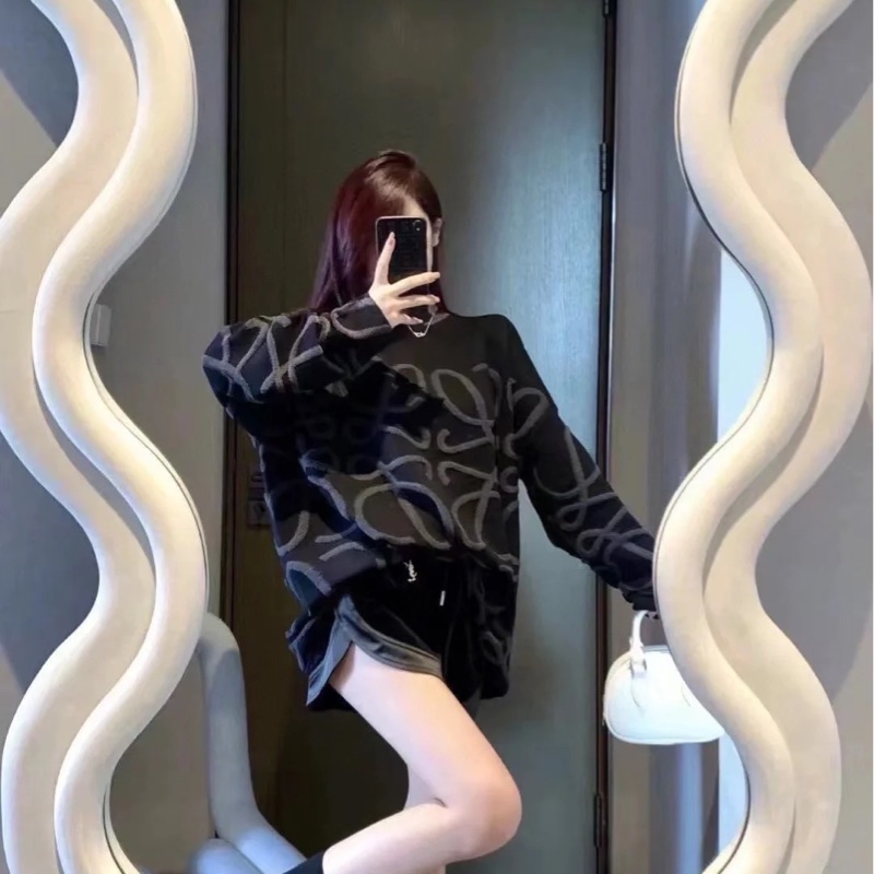 Loewe 毛巾部提花logo針織毛衣-5