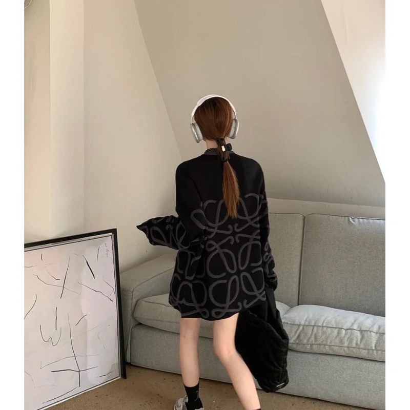 Loewe 毛巾部提花logo針織毛衣-7