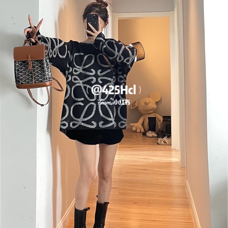 Loewe 毛巾部提花logo針織毛衣-9