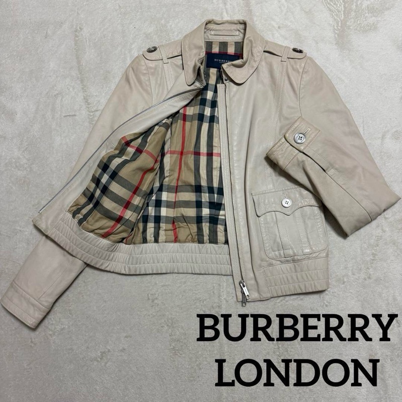 Burberry 皮衣外套 杏色-0