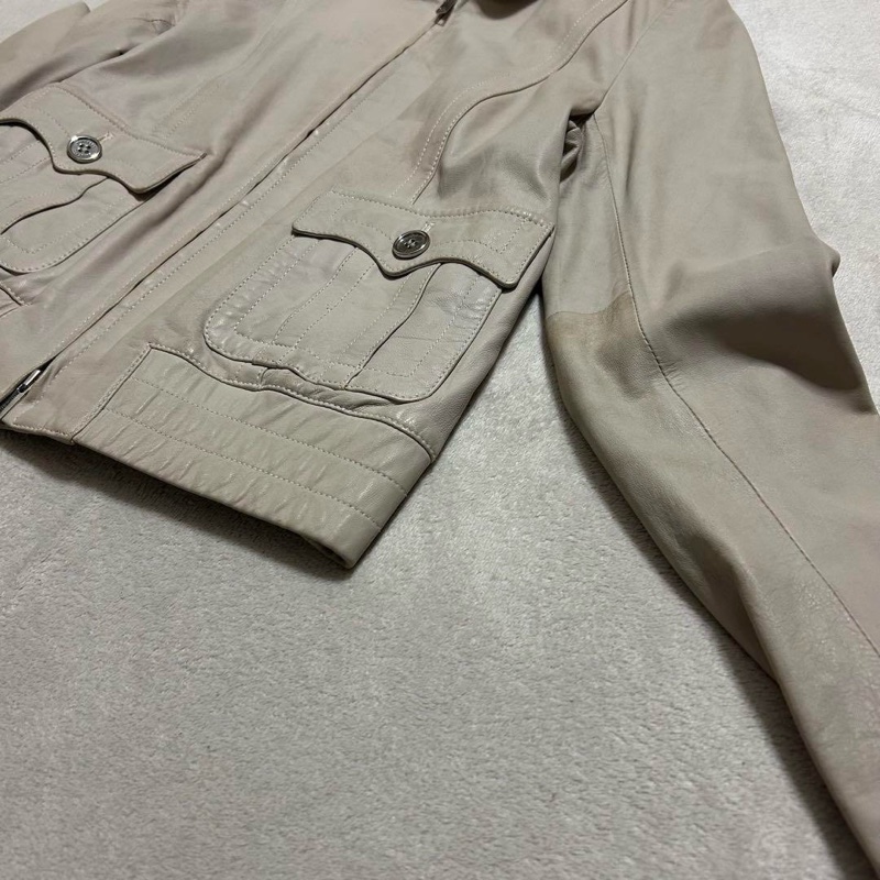 Burberry 皮衣外套 杏色-3