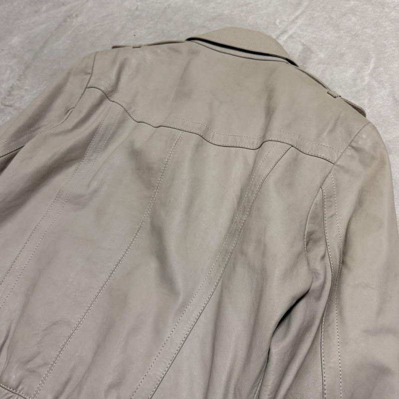 Burberry 皮衣外套 杏色-5