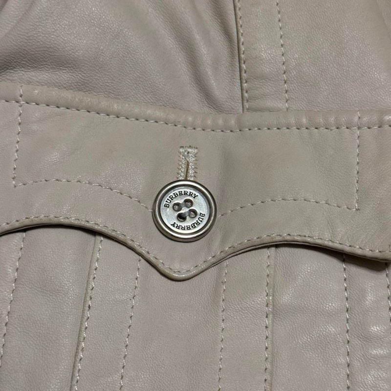 Burberry 皮衣外套 杏色-13