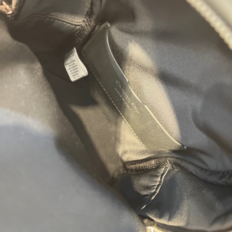 Dior 藍緹花拼黑牛皮Rider Mini金釦手提後背包-14